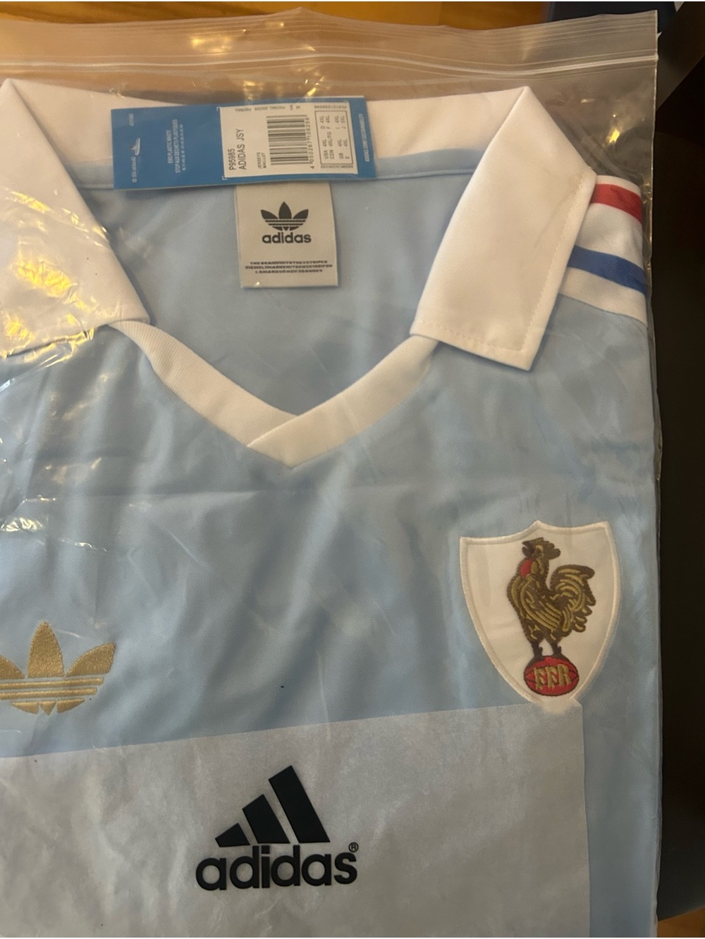 Adidas Polo Heritage Light Blue France Rugby Jersey short sleeve - 4XL